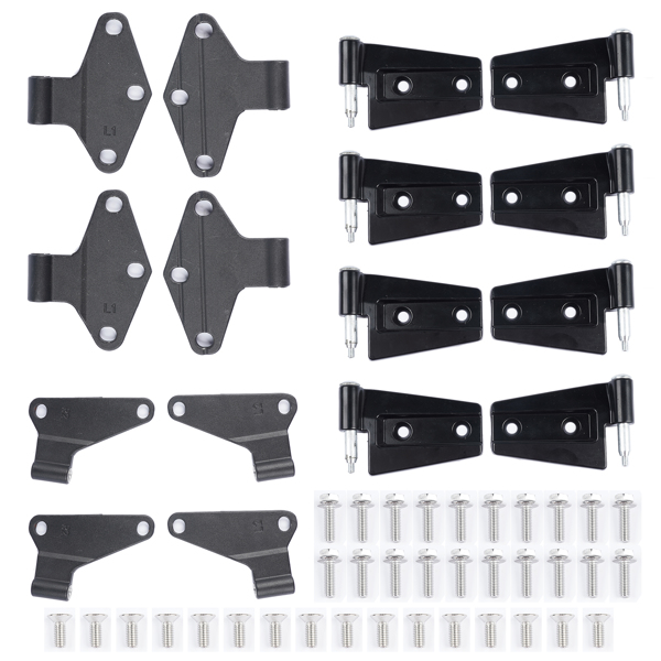 16PCS Steel Door Hinge Kit Inside & Outside for 2007-2018 Jeep Wrangler JK 3.6L 55395386AB 55395385AC