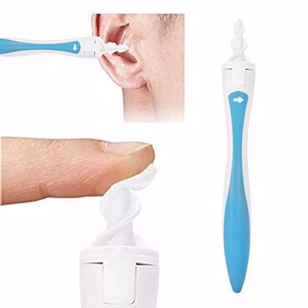 Ear Wax Removal Tool Smart Spiral Swab Earwax Remover Ear Wax Cleaning Spiral Heads Ear Wax Remover Kit with 16 Pcs Replacement Heads Soft Safe Silicone(Amazon prohibits sales)(Ebay prohibits sales)