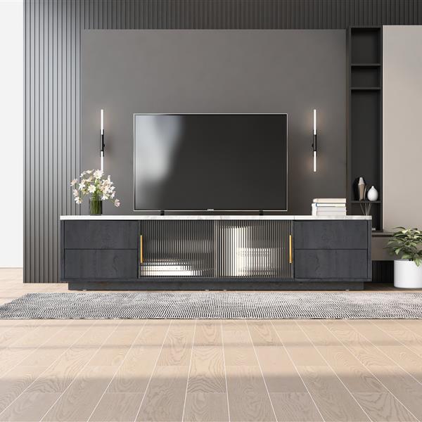 Modern TV Stand for 70'' TV with 4 Drawers, Media Console Table, Entertainment Center with Large Storage Cabinet for Living Room, Bedroom