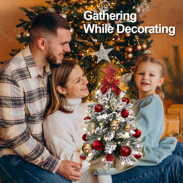 55cm桌面圣诞树带LED灯（周末不发货、2024款商品信息已更新）人造迷你圣诞装饰  精美饰品-2