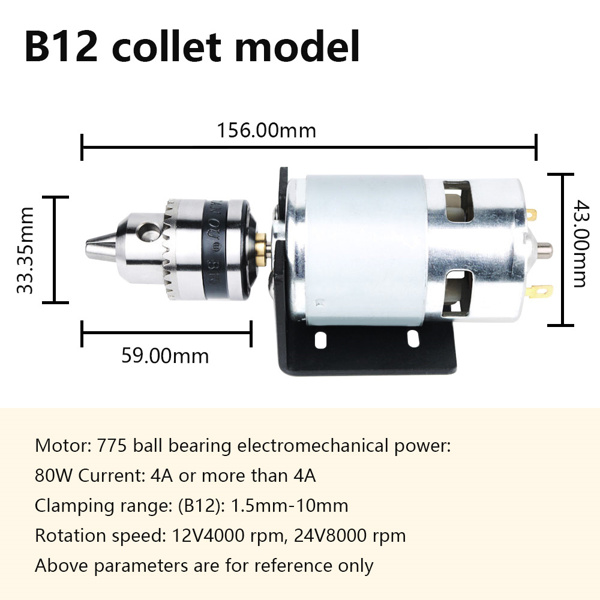 Mini Motor Drill Table - B10 Taper Drill Clamp+drill Clamp Connecting Rod+775U Slot Bracket+screw Accessory for Cutting/ polishing Mini Table Saw