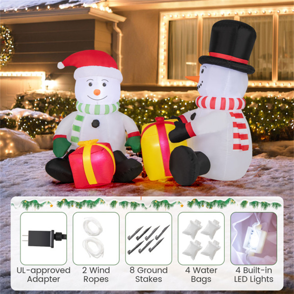 5 Feet Snowman Christmas Inflatables with Gift Boxes