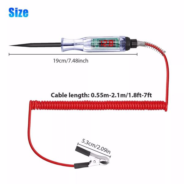 6/12/24V Car Digital Electric Voltage Circuit Tester Truck Automotive Light Test