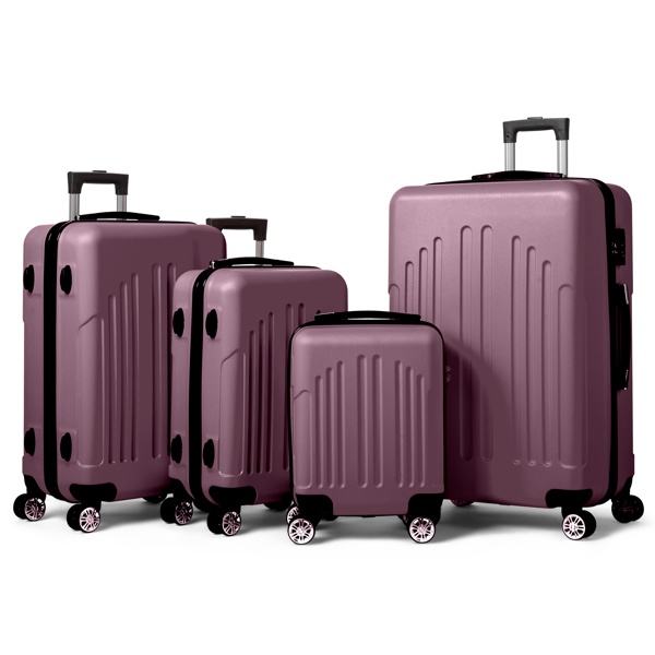  Curved Vertical Stripes 4-in-1 Trolley Case - Violet