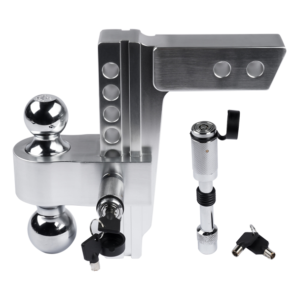 拖车挂接装置-银色 NEW 12500lbs Adjustable Trailer Hitch Aluminium 2-5/16" ball 12,500 LBS-2