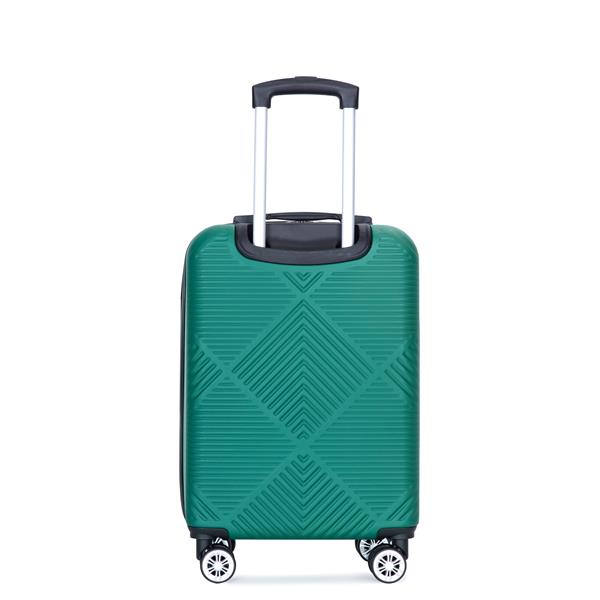 2Piece Luggage Sets ABS Lightweight Suitcase , Spinner Wheels,  (20/14) DARK GREEN