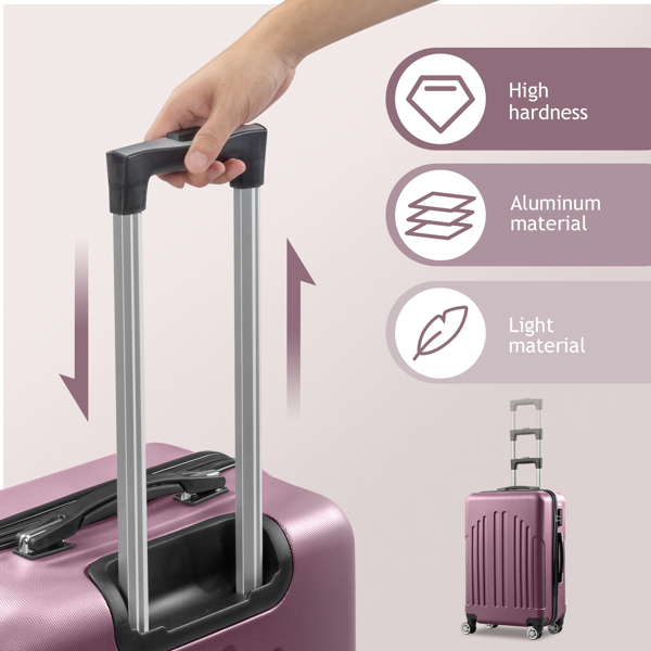  Curved Vertical Stripes 4-in-1 Trolley Case - Violet