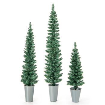  3 PCS Potted Artificial Christmas Tree Christmas Decoration