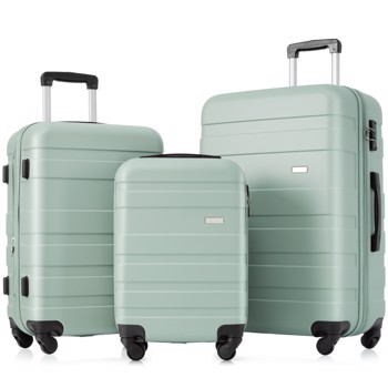 Luggage Sets New Model Expandable ABS Hardshell 3pcs Clearance Luggage Hardside Lightweight Durable Suitcase sets Spinner Wheels Suitcase with TSA Lock 20\\'\\'24\\'\\'28\\'\\'( Green)