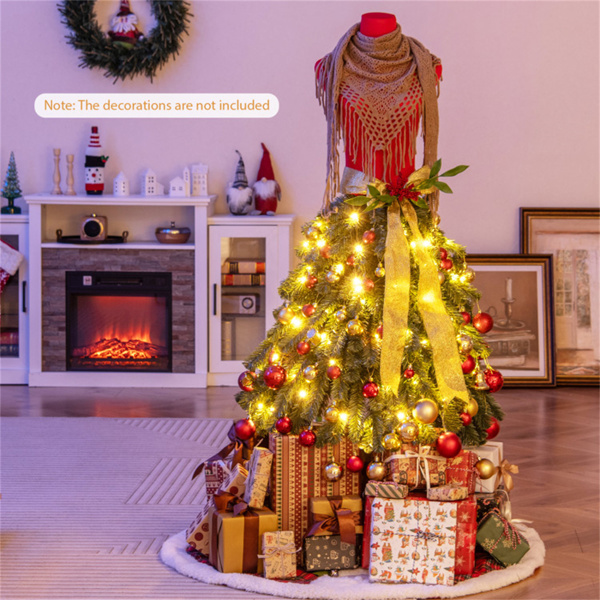 5 FT Pre-lit Mannequin Artificial Christmas Tree Dress Form