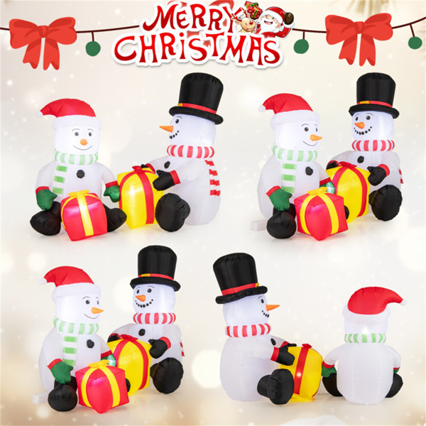 5 Feet Snowman Christmas Inflatables with Gift Boxes