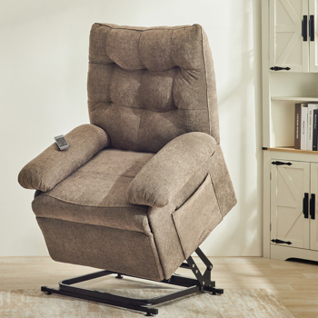 Relaxsessel Elektrisch mit 3 Motoren,Fernsehsessel mit Liegefunktion,Sessel mit Aufstehhilfe für Senior，Seniorensessel mit Fernsteuerung,TV Sessel Wohnzimmer,relaxliege,Recliner Chair (Braun)