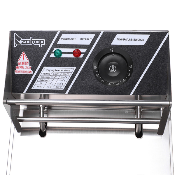 【Old Code：63547397】EH81 2500W MAX 110V 6.3QT/6L Stainless Steel Single Cylinder Electric Fryer US Plug