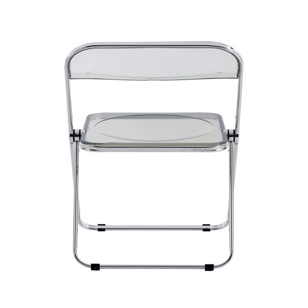 Gray Clear Transparent Folding Chair Chair Pc Plastic Living Room Seat 