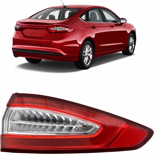 LED Tail Light Fit For 2013 2014 2015 2016 Ford Fusion S SE, Outer Rear Brake lamp, Right/Passenger Side, Bulbs Not Included