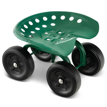 360° Garden Rolling Workseat with Swivel Seat and Adjustable Height