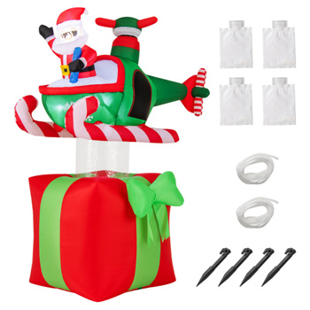 6 Feet Christmas Inflatables Airplane with Built-In Blower