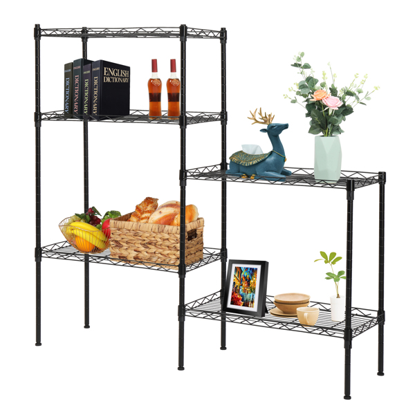 Changeable Assembly Floor Standing Carbon Steel Storage Rack Black