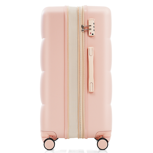 3-Piece Luggage Set with 20" Front-Opening Carry-On, 28" Expandable Suitcase, and Expandable Travel Bag, pink