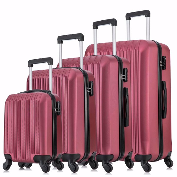 5 Piece Set Luggage Sets Suitcase ABS Hardshell Lightweight Spinner Wheels (16/20/24/28 inch) 