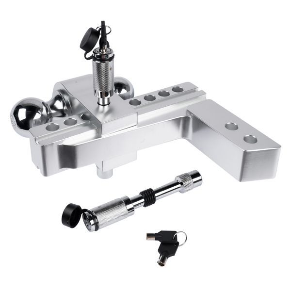 拖车挂接装置-银色 NEW 12500lbs Adjustable Trailer Hitch Aluminium 2-5/16" ball 12,500 LBS-7