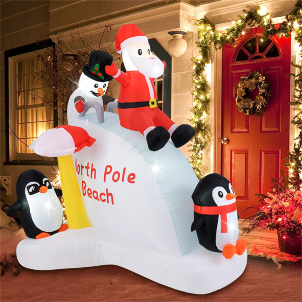 6 Feet Penguins and Santa Decoration