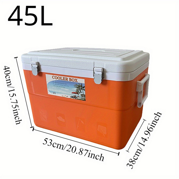 1L+5L+13L+27L+45L picnic insulated box, fresh-keeping box, outdoor picnic, barbecue, camping portable insulated box, orange fresh-keeping box