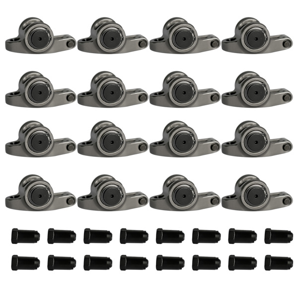 1.6 Ratio 7/16" Full Roller Rocker Arms Kit for Chevy SBC 350 No Self-Aligning Stainless Steel Standard