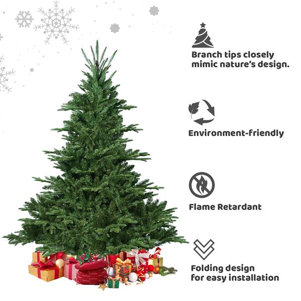 8FT Christmas Tree Simulate Nature Advanced Materials Premium Hinged Spruce Artificial Douglas Firs Tree, Christmas Holiday Party Atmosphere Decoration New Year Celebration PE+PVC Xmas Tree