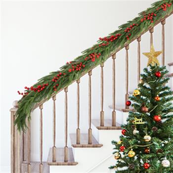 108\\'\\' in. Lighted Faux Spruce Garland 2pcs