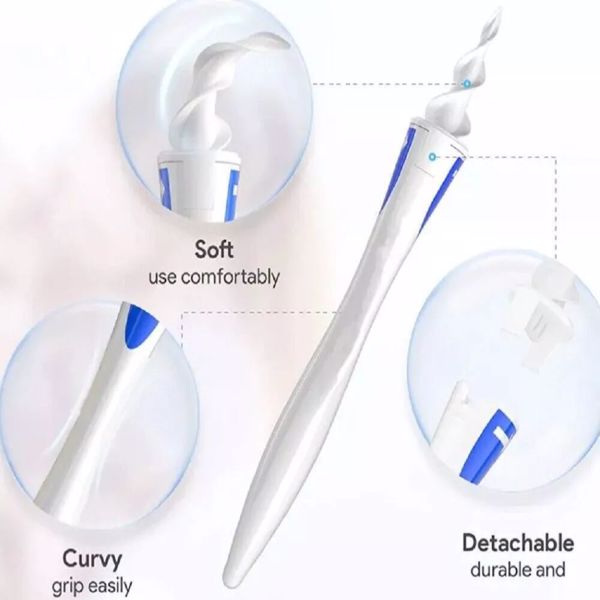 Ear Wax Removal Tool Smart Spiral Swab Earwax Remover Ear Wax Cleaning Spiral Heads Ear Wax Remover Kit with 16 Pcs Replacement Heads Soft Safe Silicone(Amazon prohibits sales)(Ebay prohibits sales)