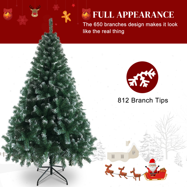 6FT Iron Leg White PVC 812 Branches Christmas Tree