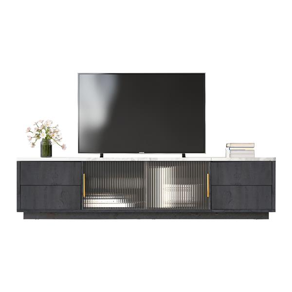 Modern TV Stand for 70'' TV with 4 Drawers, Media Console Table, Entertainment Center with Large Storage Cabinet for Living Room, Bedroom