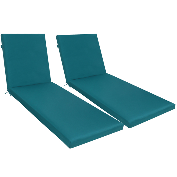 2PCS Set Outdoor Lounge Chair Cushion Replacement Patio Funiture Seat Cushion Chaise Lounge Cushion (Blue)  [Sale to Temu is Banned.Weekend can not be shipped, order with caution]