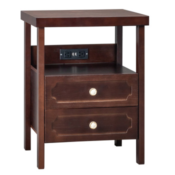 Wood Nightstand End Side Table with 2 Drawer for Living Room, Bedroom