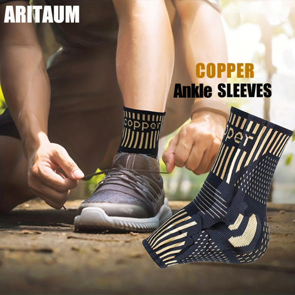 COPPER Ankle Brace Compression Support Sleeve for Injury Recovery, Joint Pain. Plantar Fasciitis Foot Socks with Arch Support, Eases Swelling, Heel Spurs, Achilles Tendon