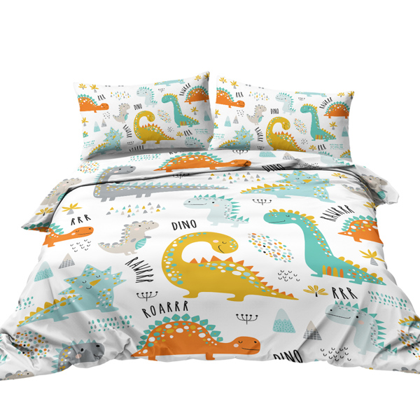 3Pcs Dinosaur Full Size soft Duvet Cover set for Comforter bedding Cover for Home Bedroom Gifts