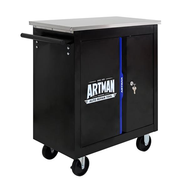 DOUBLE-DOOR CLAPBOARDl MULTI-FUNCTION TOOL CART--BLAK+BLUE