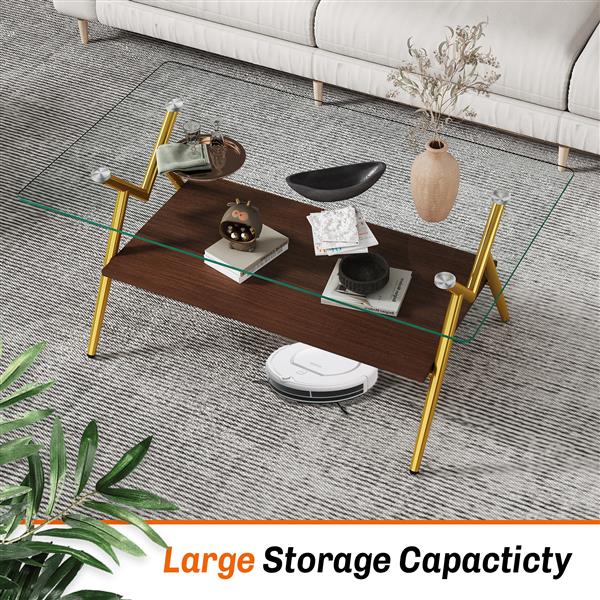 Coffee Table and End tables Set of 3, Tempered Glass Table with MDF layer, Modern Tables for Living Room , Transparent Glass