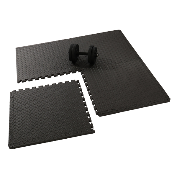 FCH Schutzmatten Set - 18 Puzzlematten je 30x30x1cm, Bodenschutzmatten Unterlegmatten Fitnessmatten EVA Sportmatte Turnmatte Rutschfest Wasserdichte Ineinandergreifende, Schwarz