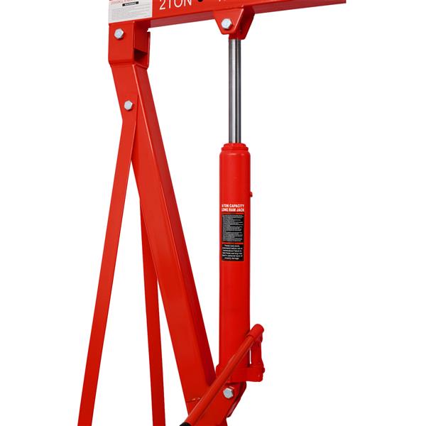 2 Ton Folding Engine Hoist Cherry Picker Shop Crane Hoist Lift, Heavy Duty Steel with 6 Iron Caster Wheels (red)