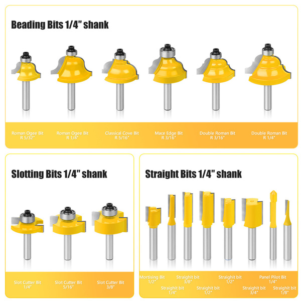 Repair Tool Set, Woodworking Milling Cutter, Engraving Machine, Mechanical and Electrical Wood Milling and Trimming Machine