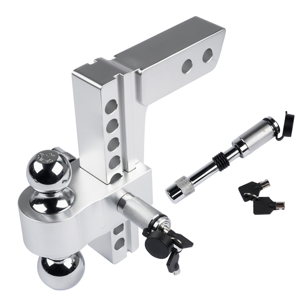 拖车挂接装置-银色 NEW 12500lbs Adjustable Trailer Hitch Aluminium 2-5/16" ball 12,500 LBS-3