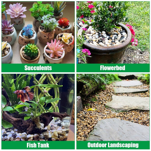 18 lbs Decorative Garden Stone Outdoor Landscaping, Walkways, Yard, 1-3 inch Large Polished River Rocks for Plants Pots, Vases, Crafts