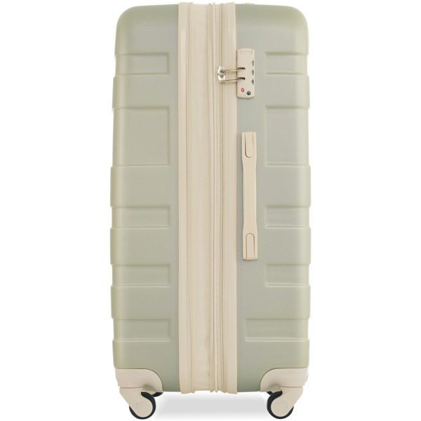 Luggage Sets New Model Expandable ABS Hardshell 3pcs Clearance Luggage Hardside Lightweight Durable Suitcase sets Spinner Wheels Suitcase with TSA Lock 20''24''28''( golden green amd beige)