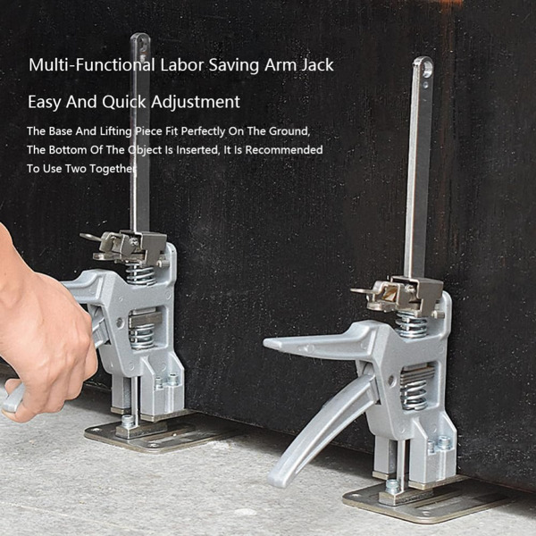 Labor Saving Arm Jack, Stainless Steel 12 Inch Furniture Lifter for Drywall, Door Panels, Cabinets, 2 Pack