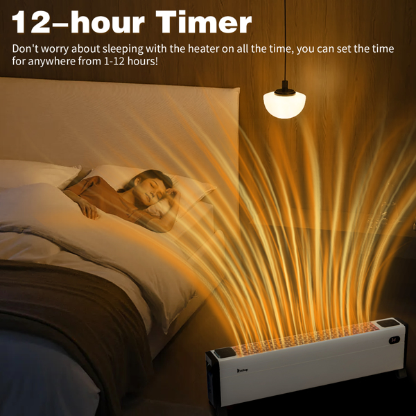 美规 NTJX-T160FR 120V 1500W 取暖器 白色 塑料 32in踢脚线取暖器/PTC/可调温/定时/带显示/可加湿/带遥控器-11