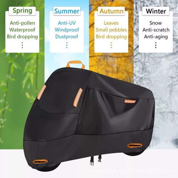 Waterproof Heavy Duty 2XL Motorcycle Cover For Winter Outside Storage Snow Rain