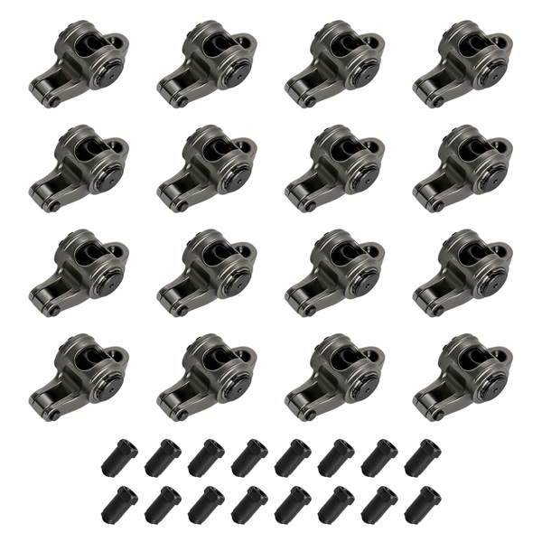 1.6 Ratio 7/16" Full Roller Rocker Arms Kit for Chevy SBC 350 No Self-Aligning Stainless Steel Standard