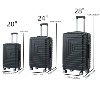 Luggage Set ABS Material Travel Suitcase Set With Spinner Wheels for Men Women, 20\\'\\'/24\\'\\'/28\\'\\'